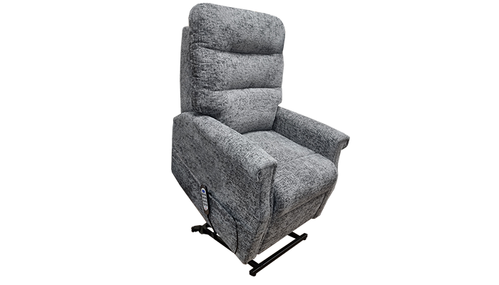 Petite Single Motor Riser Chair In Weave Charcoal (dark)